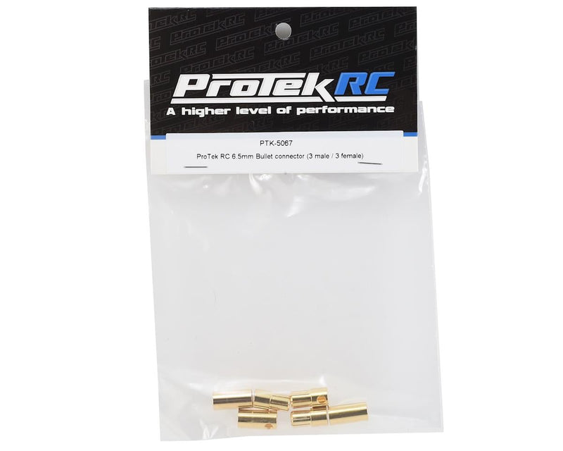 PTK-5067 ProTek RC 6.5mm Bullet Connector (3 Male/3 Female)