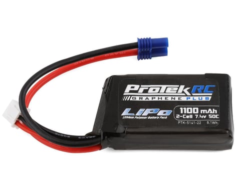 PTK-5141-22 ProTek RC 2S 50C 1100mAh Losi Mini T/B & JRX2 LiPo Battery w/EC2 Connector
