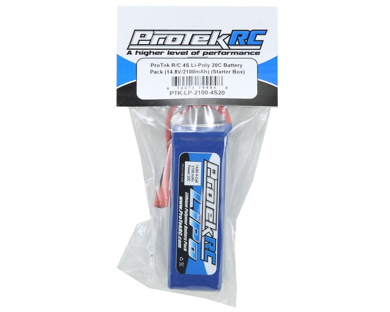 ProTek RC 4S LiPo 20C Battery Pack (14.8V/2100mAh) (Starter Box) w/T-Style Connector