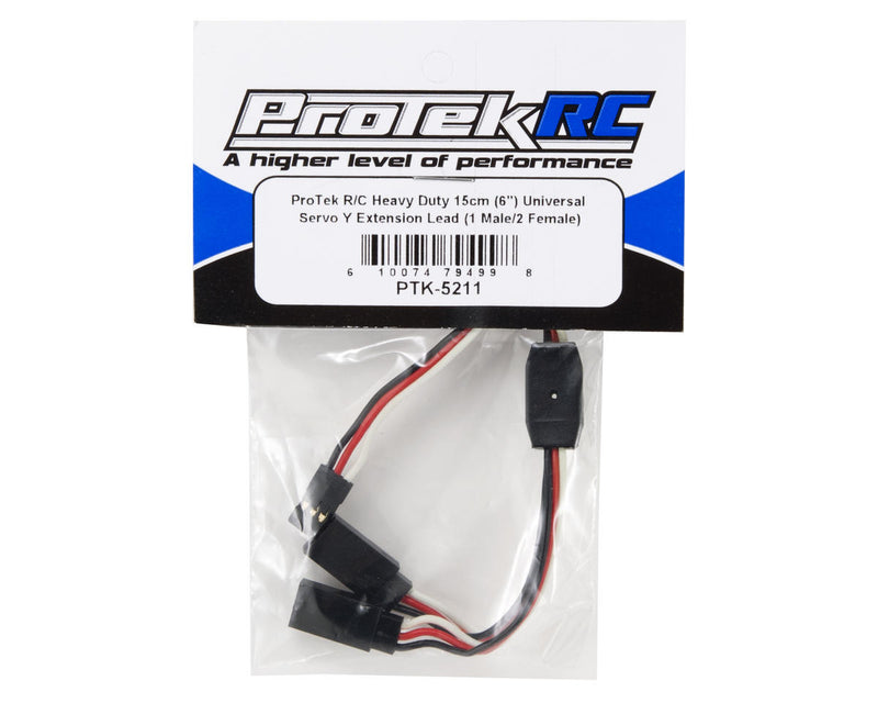 PTK-5211 ProTek RC Heavy Duty 15cm Universal Servo Y Extension Lead (1 Male/2 Female)