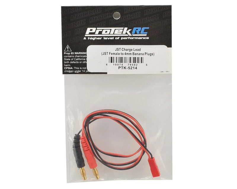 PTK-5214 ProTek RC JST Charge Lead (JST Female to 4mm Banana Plugs)