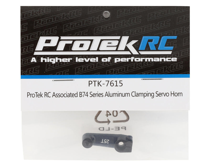PTK-7615 ProTek RC Associated B74 Series Aluminum Clamping Servo Horn (Black) (25T-Futaba/Savox/ProTek)