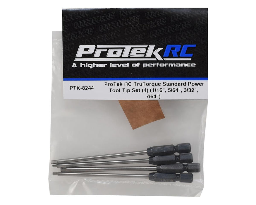 ProTek RC PTK-8244 TruTorque Standard Power Tool Tip Set (4) (1/16", 5/64", 3/32", 7/64")