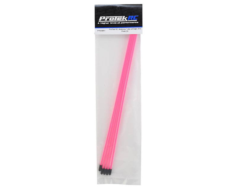 PTK-8351 ProTek RC Antenna Tube w/Caps (Flo Pink) (5)