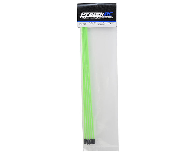 PTK-8352 ProTek RC Antenna Tube w/Caps (Flo Green) (5)