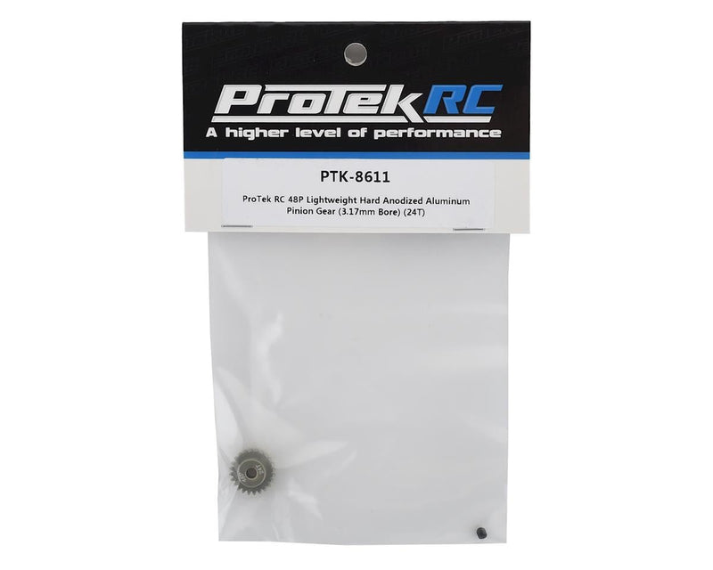 PTK-8611 ProTek RC 48P Lightweight Hard Anodized Aluminum Pinion Gear (3.17mm Bore) (24T)