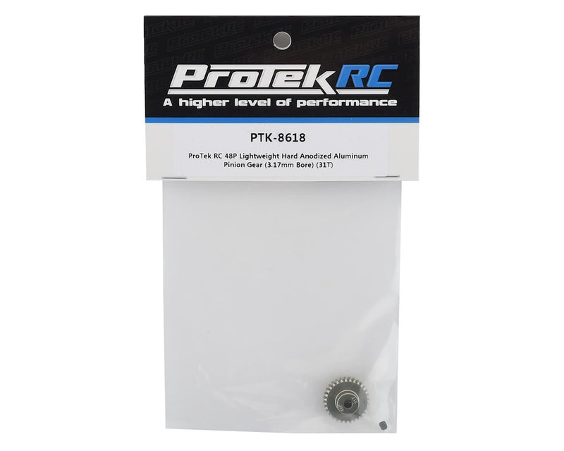 PTK-8618 ProTek RC 48P Lightweight Hard Anodized Aluminum Pinion Gear (3.17mm Bore) (31T)