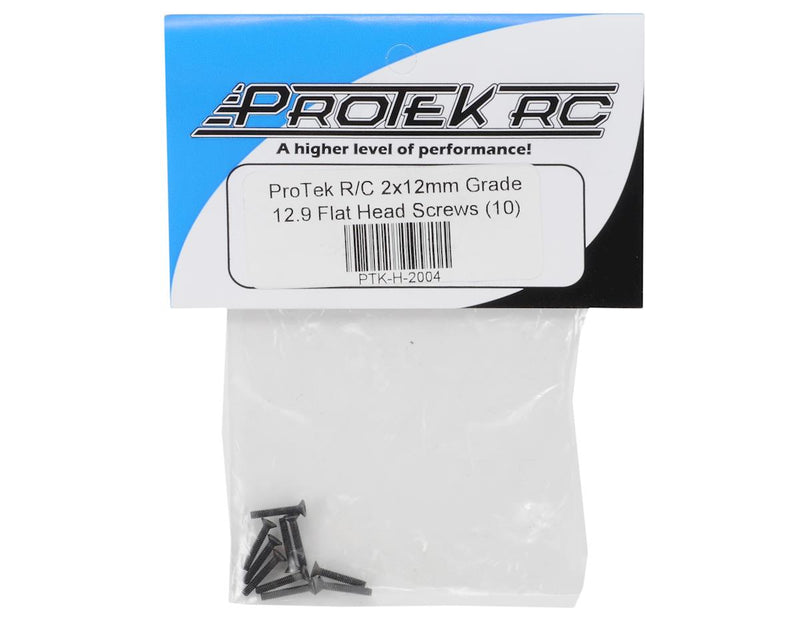 PTK-H-2004 ProTek RC 2x12mm "High Strength" Flat Head Screws (10)