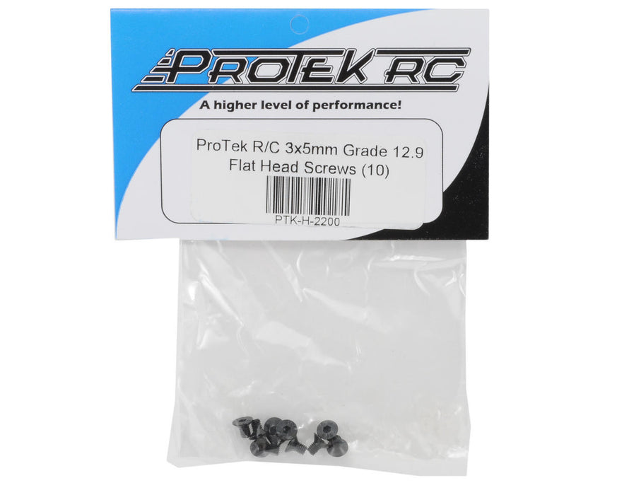 PTK-H-2200 ProTek RC 3x5mm "High Strength" Flat Head Screws (10)