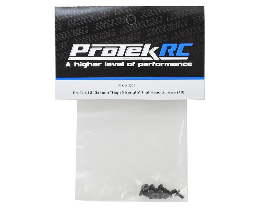 PTK-H-2201 ProTek RC 3x6mm "High Strength" Flat Head Screws (10)