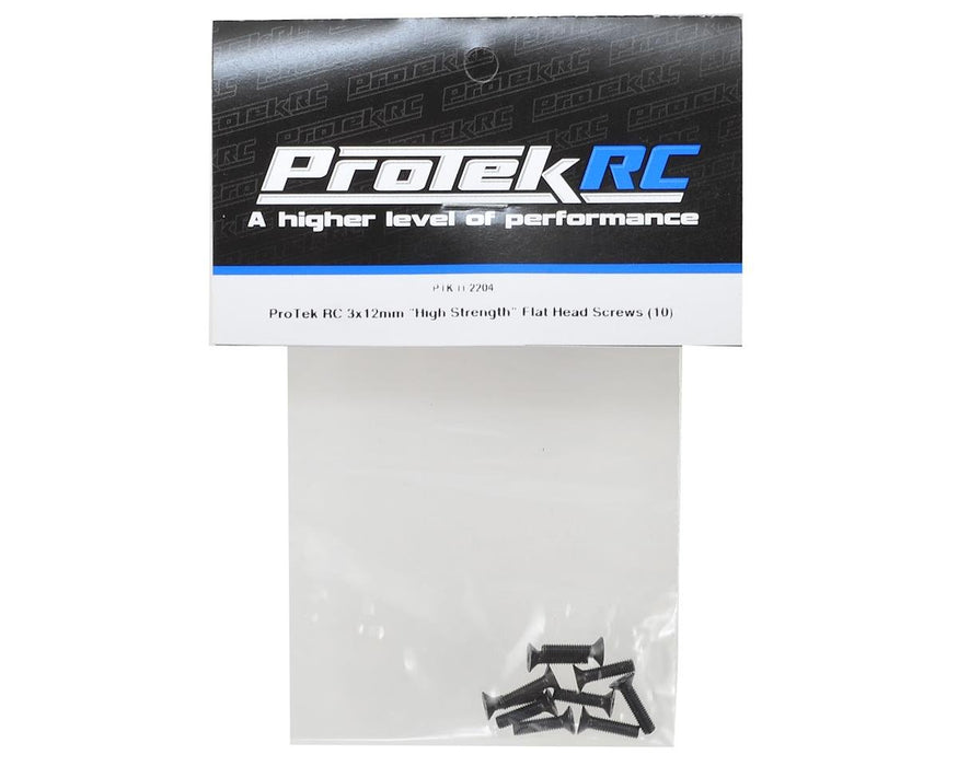 PTK-H-2204 ProTek RC 3x12mm "High Strength" Flat Head Screws (10)