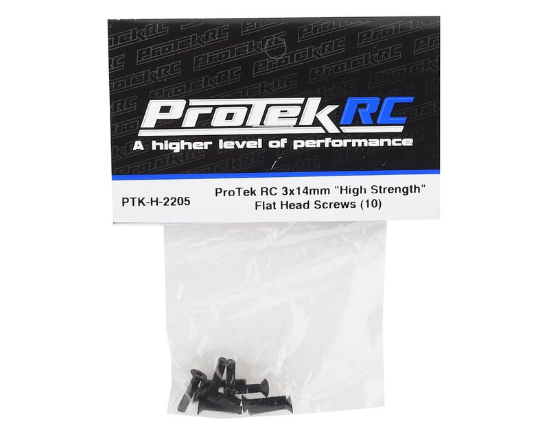 PTK-H-2205 ProTek RC 3x14mm "High Strength" Flat Head Screws (10)