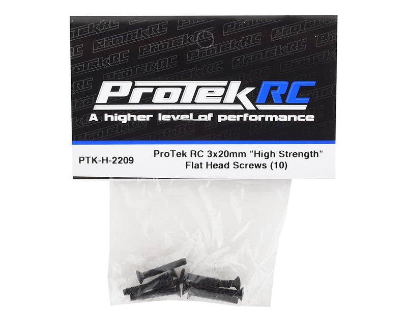 PTK-H-2209 ProTek RC 3x20mm "High Strength" Flat Head Screws (10)