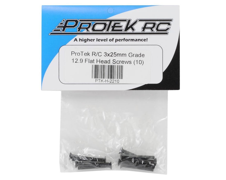 PTK-H-2210 ProTek RC 3x25mm "High Strength" Flat Head Screws (10)