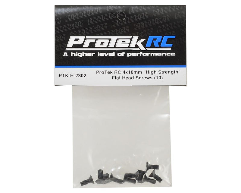 PTK-H-2302 ProTek RC 4x10mm "High Strength" Flat Head Screws (10)