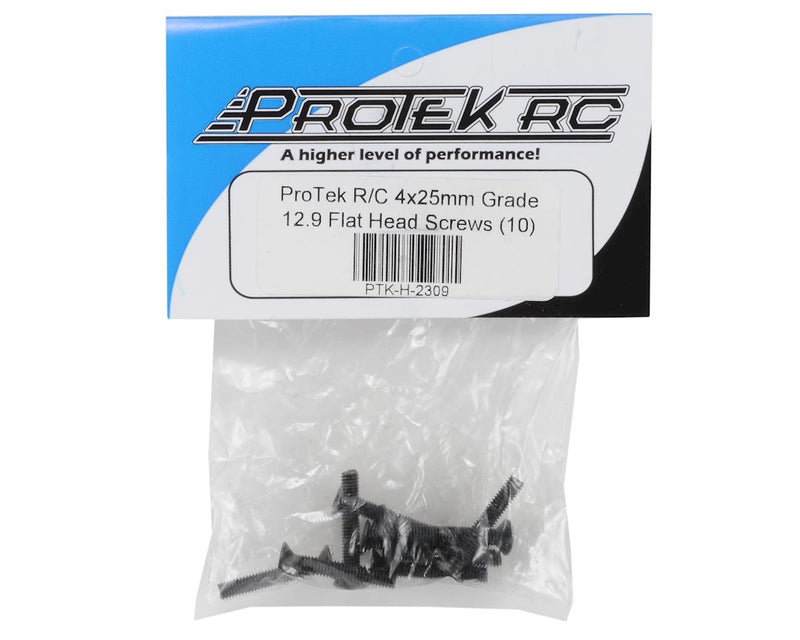 PTK-H-2309 ProTek RC 4x25mm "High Strength" Flat Head Screws (10)