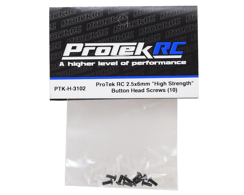 PTK-H-3102 ProTek RC 2.5x6mm "High Strength" Button Head Screws (10)
