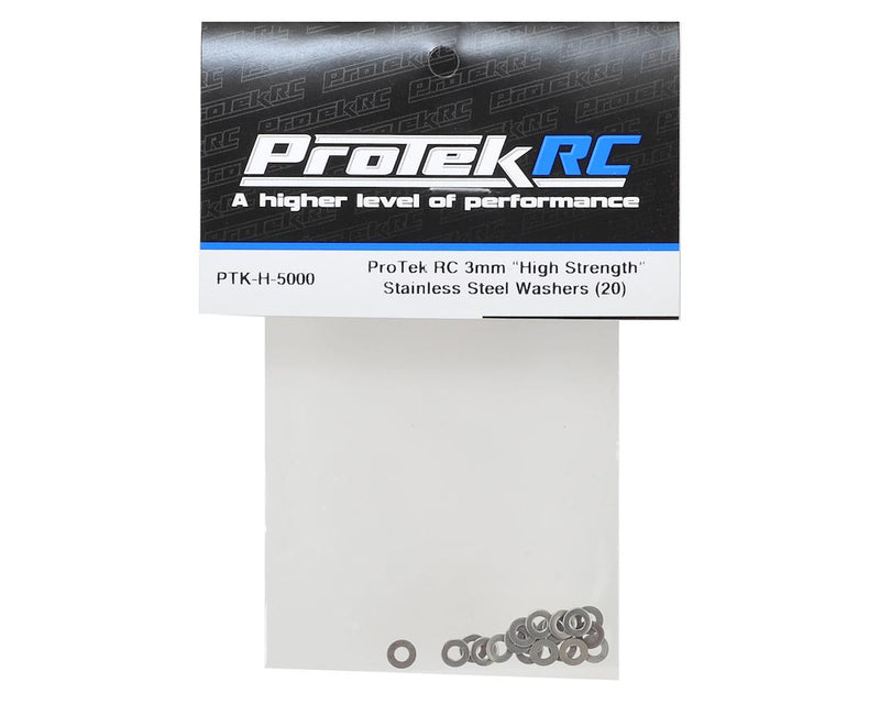 PTK-H-5000 ProTek RC 3mm "High Strength" Stainless Steel Washers (20)