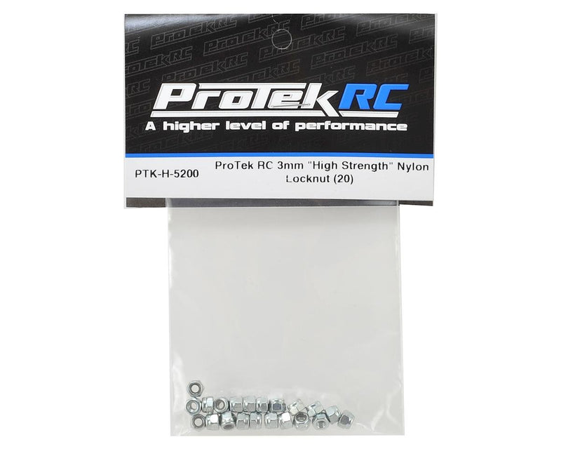 PTK-H-5200 ProTek RC 3mm "High Strength" Nylon Locknut (20 Count)