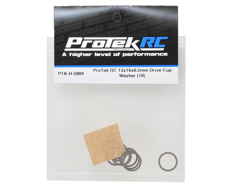 PTK-H-5904 ProTek RC 13x16mm Drive Cup Washer (10) (0.2mm)