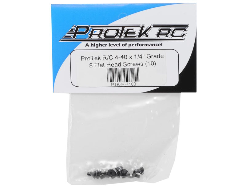 PTK-H-7100 ProTek RC 4-40 x 1/4" "High Strength" Flat Head Screws (10)
