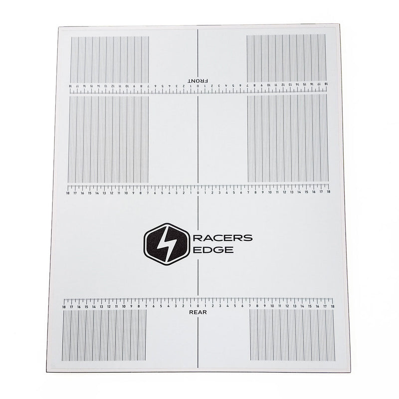 RCEPRO2700 Racers Edge Pit Set Up Board for 1/10, 1/8 Buggy & On Road Car, 400x480mm, Extra Lighweight with Plastic Decal