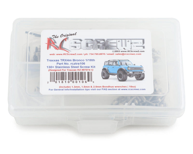 RC Screwz Traxxas TRX-4M Bronco 1/18th Stainless Steel Screw Kit