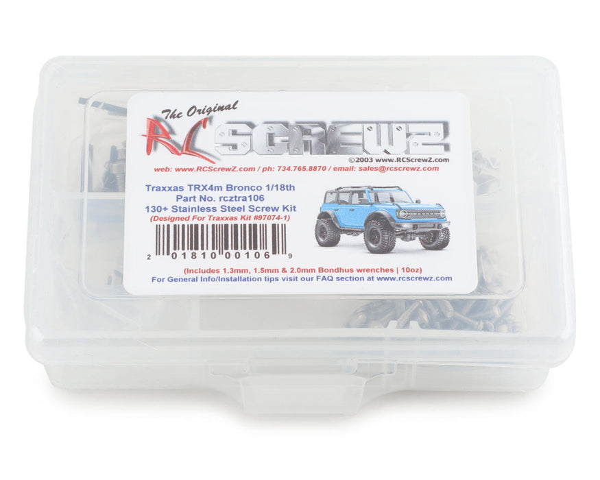 RC Screwz Traxxas TRX-4M Bronco 1/18th Stainless Steel Screw Kit