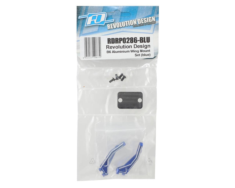 RDRP0286-BLU Revolution Design B6 Aluminum Wing Mount Set (Blue)