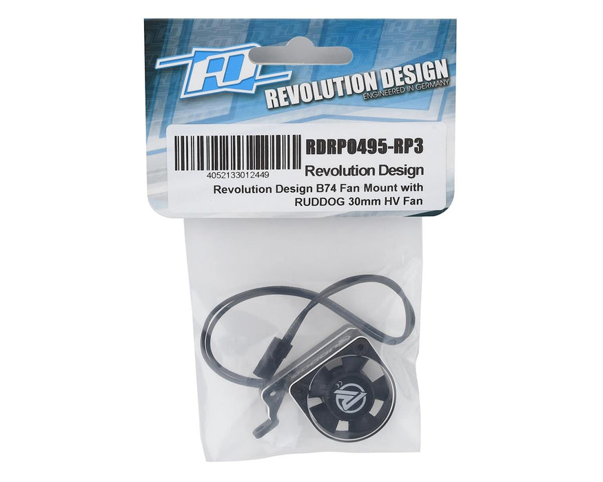 Revolution Design B74 Aluminum Fan Mount w/Ruddog 30mm HV Fan (Black) RDRP0495-RP3