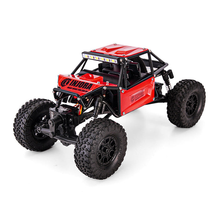 SCX24-155RD INJORA Nylon Rock Buggy Roll Cage Body Shell Chassis Kit for 1/24 SCX24 C10 JLU Bronco Base Camp