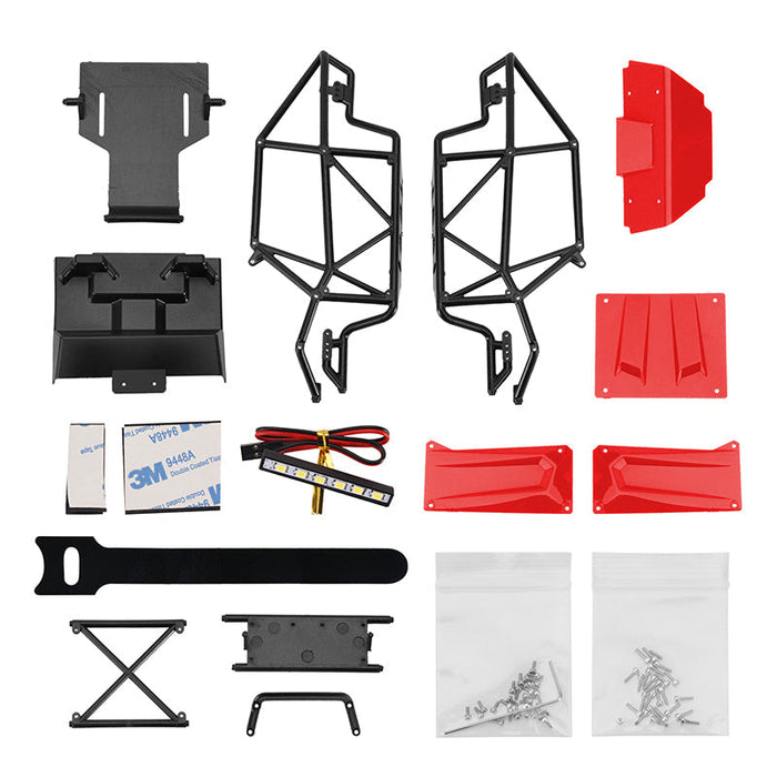 SCX24-155RD INJORA Nylon Rock Buggy Roll Cage Body Shell Chassis Kit for 1/24 SCX24 C10 JLU Bronco Base Camp