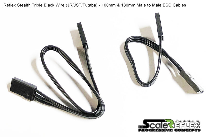 Scale Reflex Wire Triple Black Servo / ESC Wire (80mm / 100mm / 180mm / 250mm) – 700105 700110 700125 700130