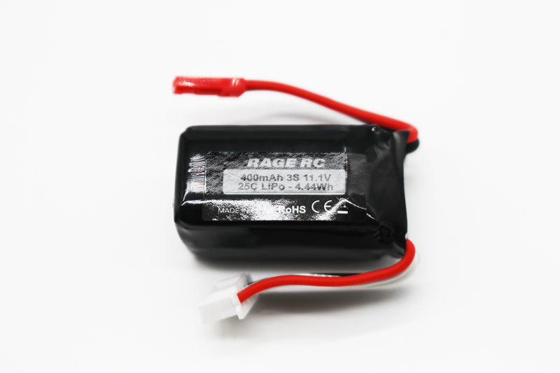 RGRA1632 Rage R/C 3S 11.1V 400mAh LiPo with JST plug; P-51D BL, F4U BL
