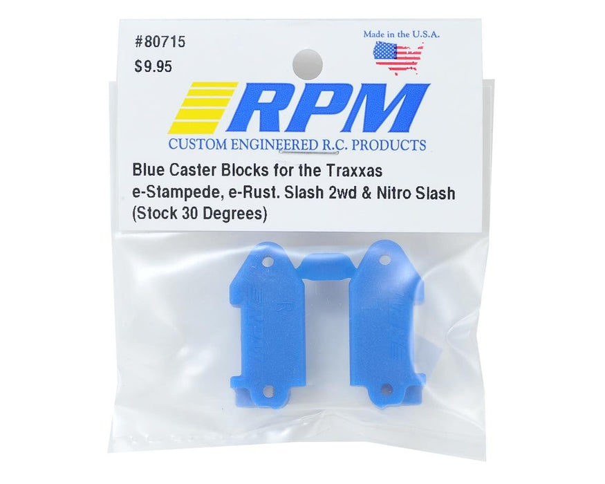 80715 RPM Caster Blocks - Fits Traxxas Stampede, Rustler, Slash 2WD & Nitro Slash [BLUE]