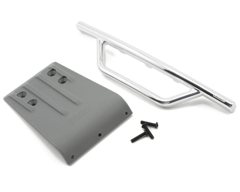 80953 RPM Chrome Front Bumper & Gray Skid Plate for Traxxas Slash 2wd & Nitro Slash