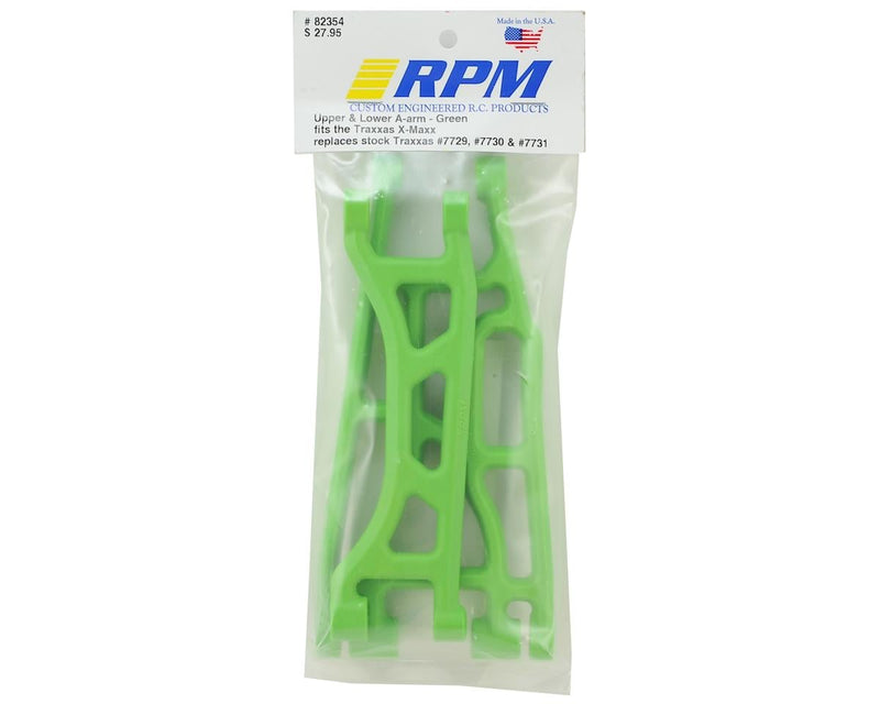 82354 RPM Traxxas X-Maxx Upper & Lower A-Arms (Green) (2)