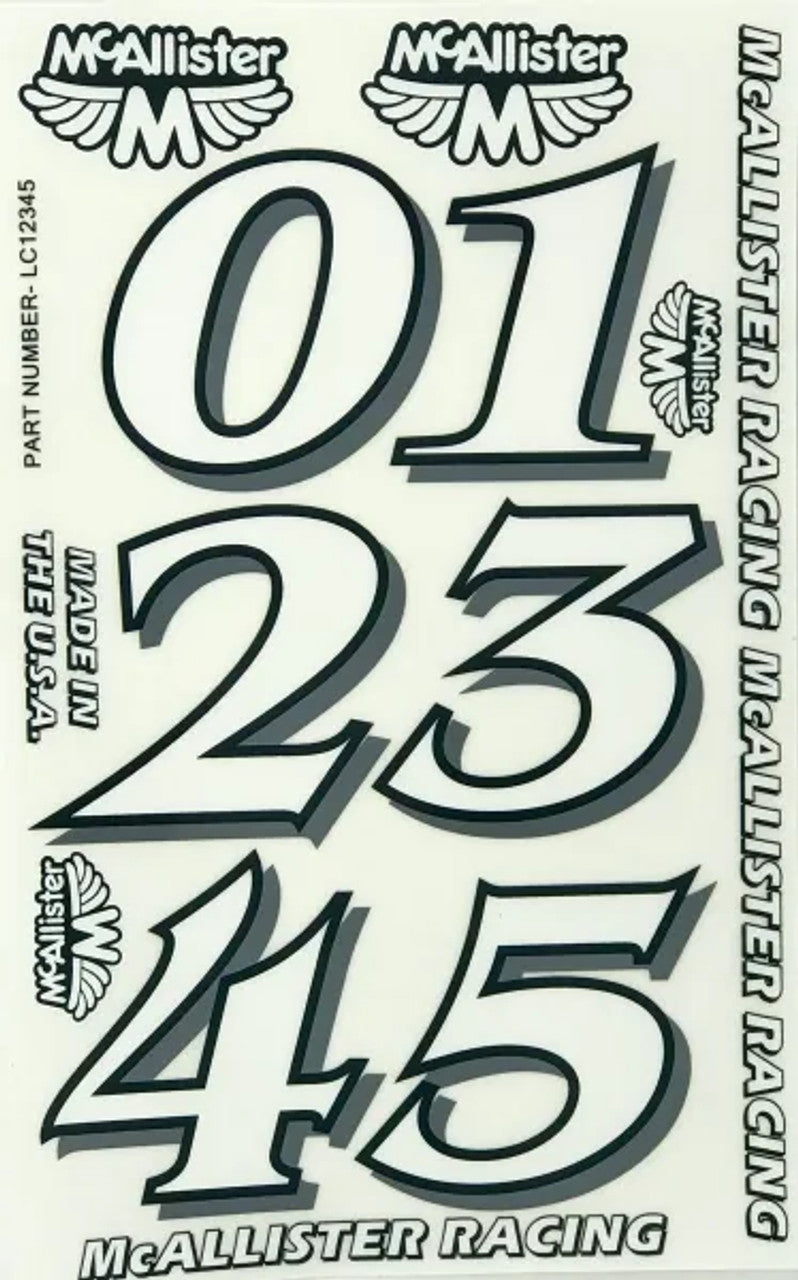 LC67890 Mcallister Large Classic Racing Number 67890