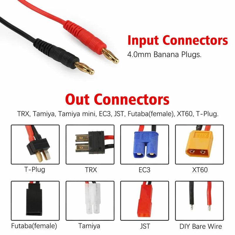 RC Charger Lipo Battery Leads Adapter Connector Splitter Octopus Convert Cable