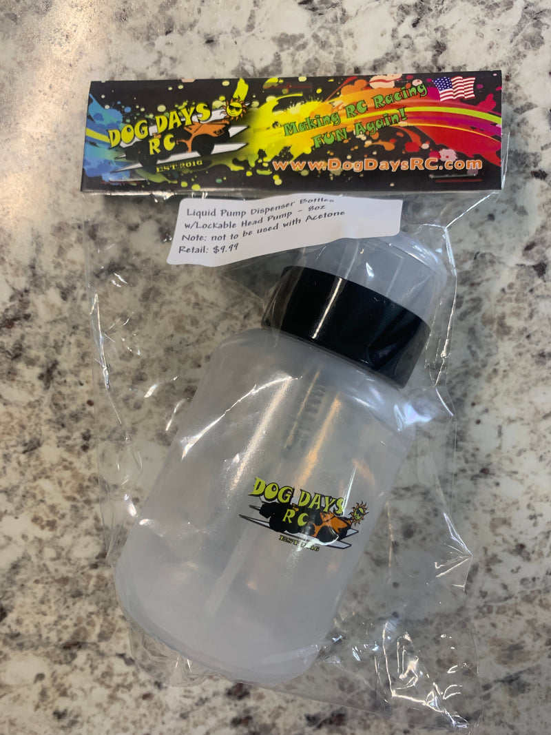 Dog Days RC Liquid Pump Dispenser Bottles w/ Lockable Head Pump 8oz