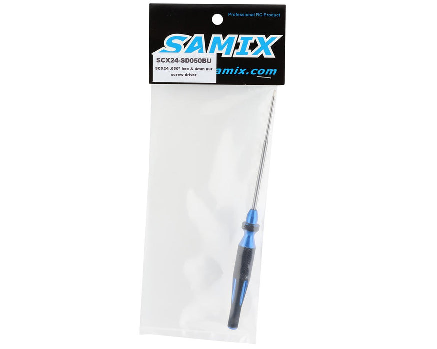 SAMSCX24-SD050-BL Samix SCX24 2-in-1 Hex Wrench/Nut Driver (Blue) (.050" Hex/4mm Nut)