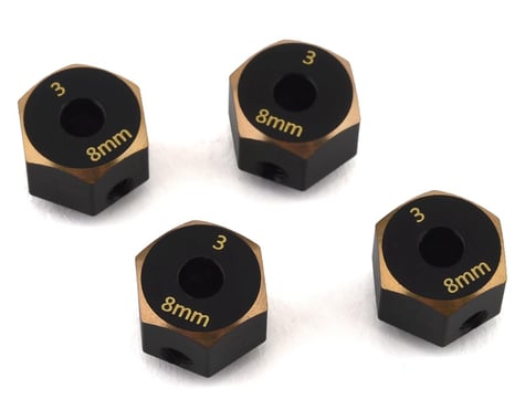 SAMSCX3-4063-8 Samix SCX10 III Brass 12mm Hex Adapter (4) (8mm)
