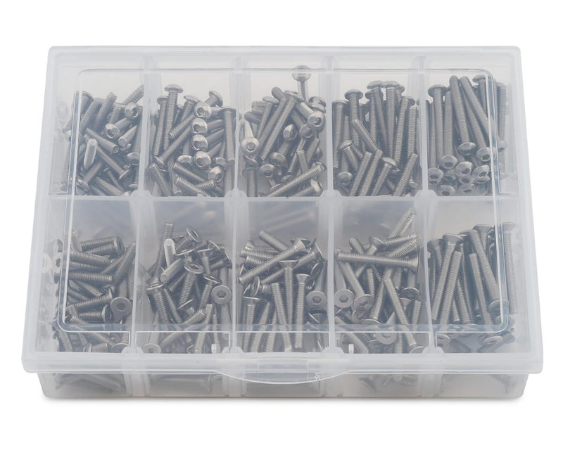 SAMSS-2004 Samix Long Stainless Steel M3 Screw Set w/Plastic Box (300) (Flat Head/Button Head)