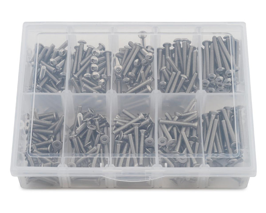 Samix Long Stainless Steel M3 Screw Set w/Plastic Box (300) (Flat Head/Button Head)