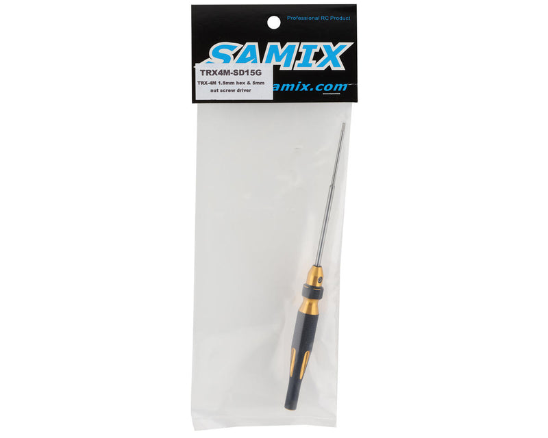 SAMTRX4M-SD15 Samix TRX-4M 2-in-1 Hex Wrench/Nut Driver (Gold) (1.5mm Hex/5mm Nut)