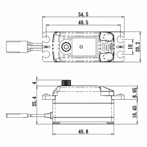 Savox SC-1251MG Plus Low Profile Digital Servo with Soft Start, 0.09sec / 125oz @ 6V