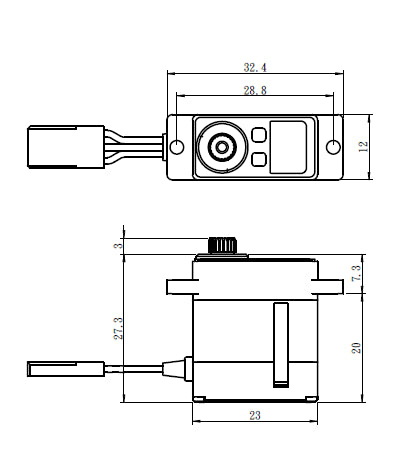 SAVSV1232MG  Savox Micro Digital High Voltage Aluminum Case Servo 0.05sec / 69oz @ 7.4V