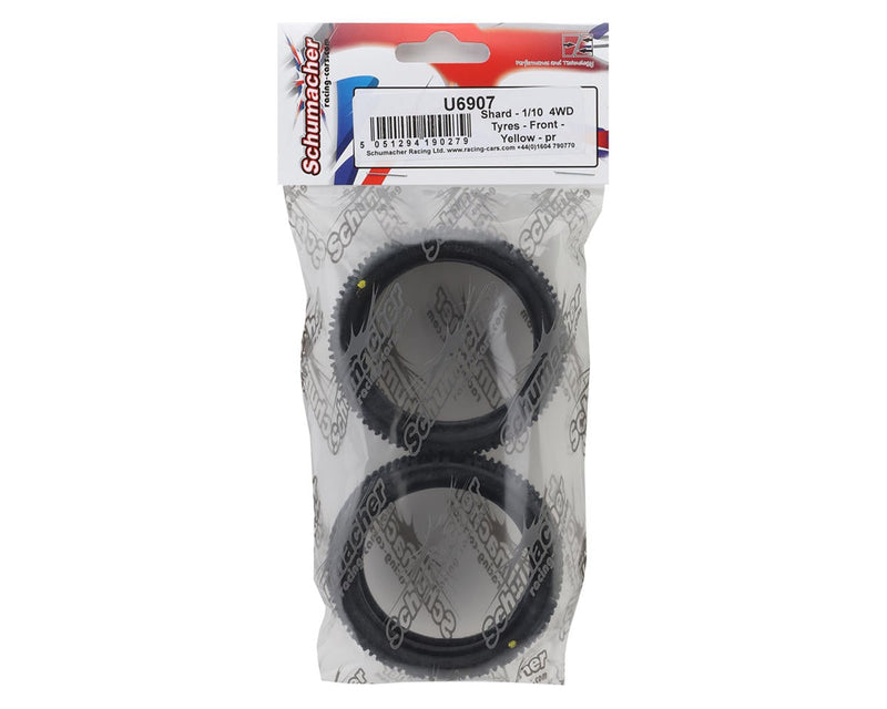 U6907 Schumacher Shard 2.2" 4WD Front Buggy Tires (2) (Yellow)