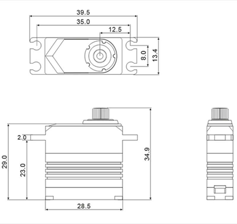 SRT SRTM11 Mini HV Coreless Digital Servo, .055sec / 125.0oz @ 8.4V