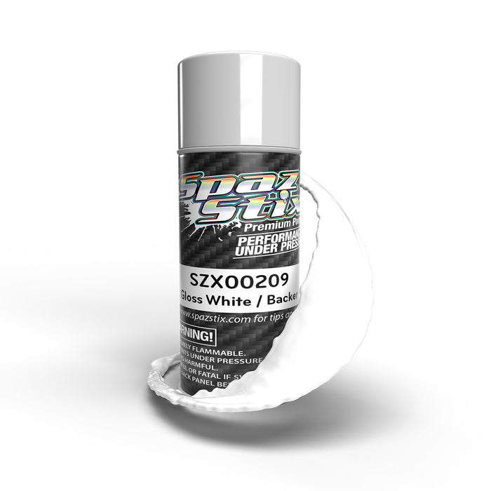 00209 Spaz Stix Solid White/Backer, Aerosol Paint, 3.5oz Can